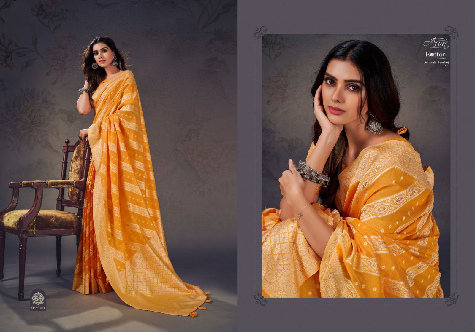 Ashavali Bandhej Vol 2 By Aura Party Wear Sarees Catalog
